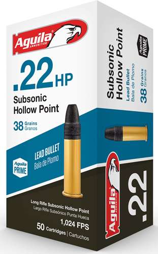 AGUILA AMMO .22LR CASE LOT SUBSONIC 38GR. LDHP 1000RD CAS - Aguila