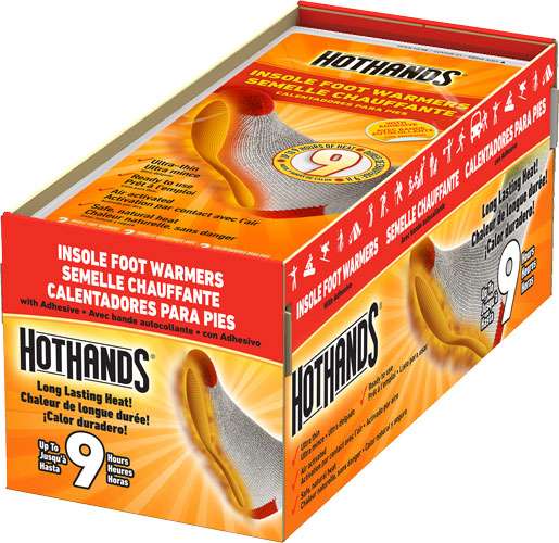 HOTHANDS INSOLE FOOT WARMER 16 PAIRS 9 HOUR W/ ADHESIVE - HotHands