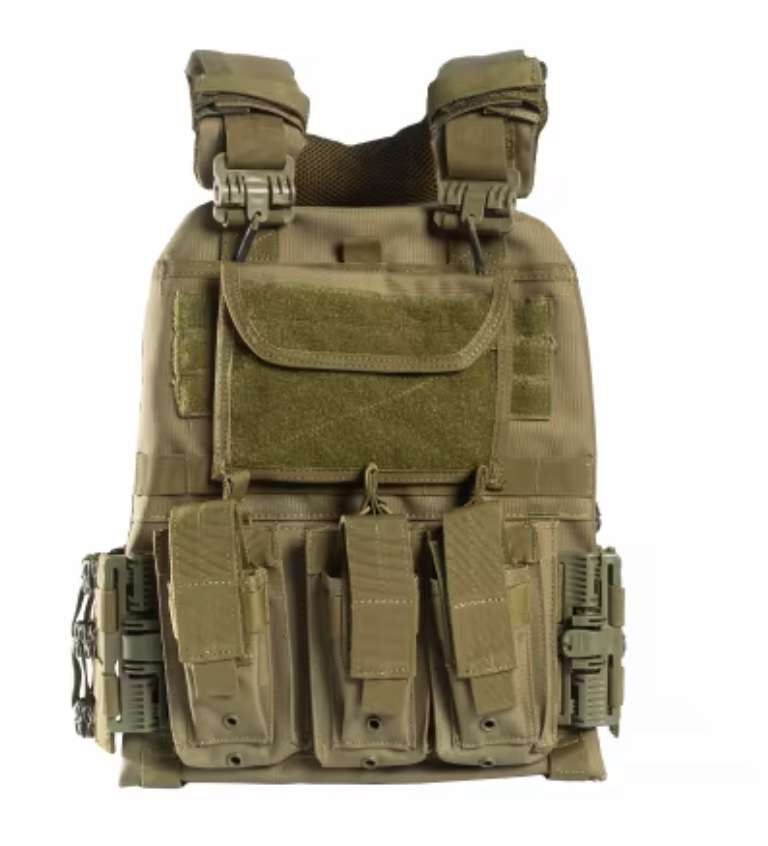 GUARD DOG BODY ARMOR DANE PLATE CARRIER OD GREEN ADJUSTABLE WITH MULTIPLE POUCHES - Guard Dog Body Armor