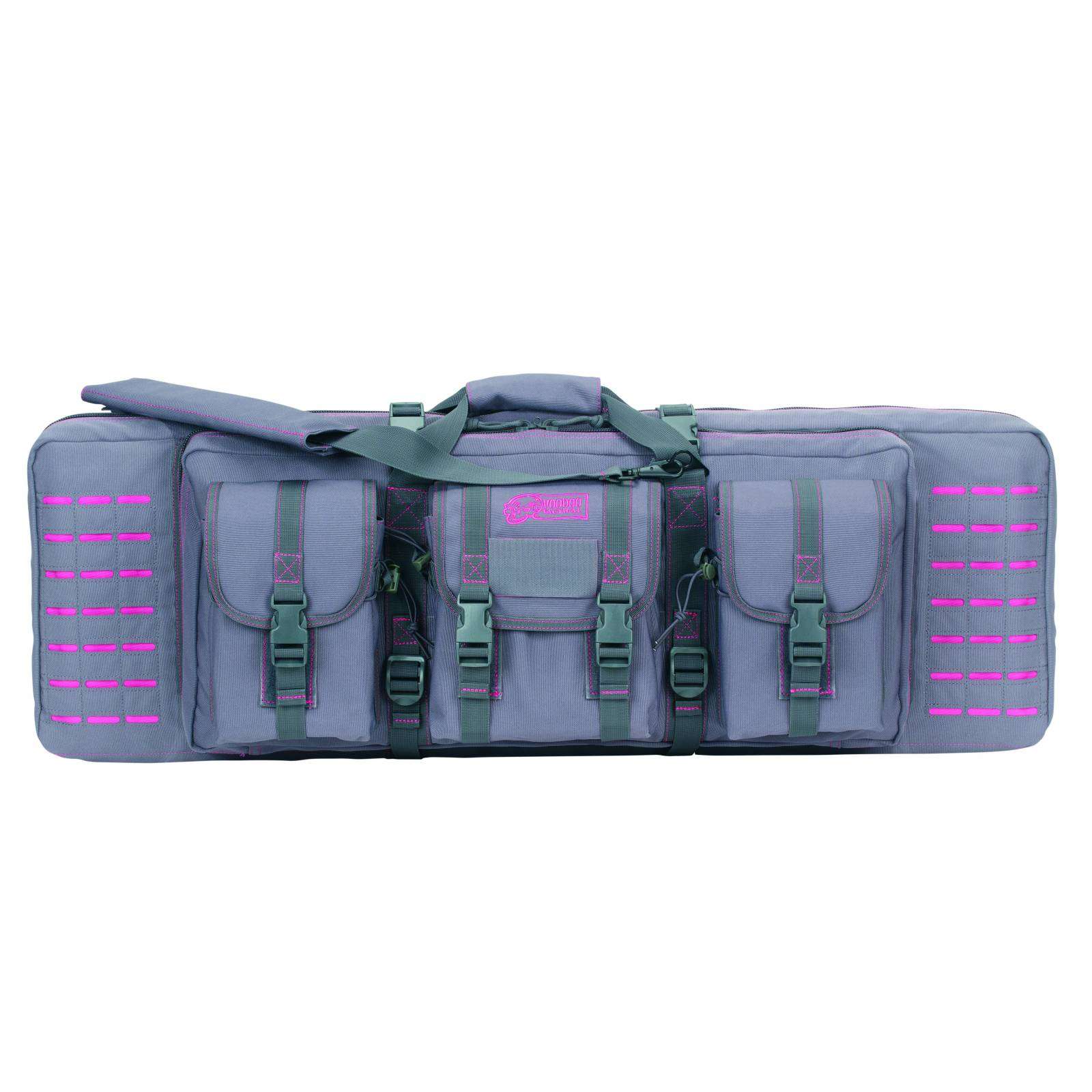 VOODOO TACTICAL 36" PADDED WEAPONS CASE WITH DIE CUT MOLLE (BLACK WITH PINK) - Voodoo Tactical