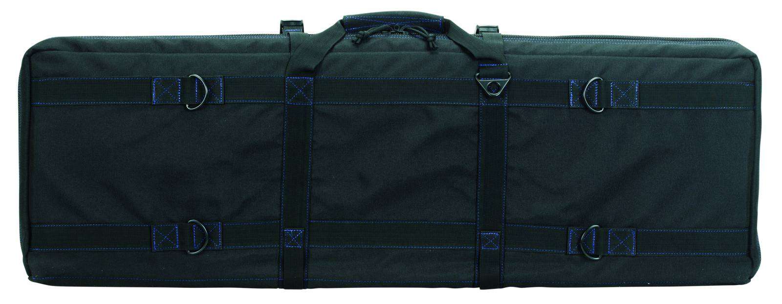 VOODOO TACTICAL 36" PADDED WEAPONS CASE WITH DIE CUT MOLLE(BLACK WITH BLUE) - Voodoo Tactical