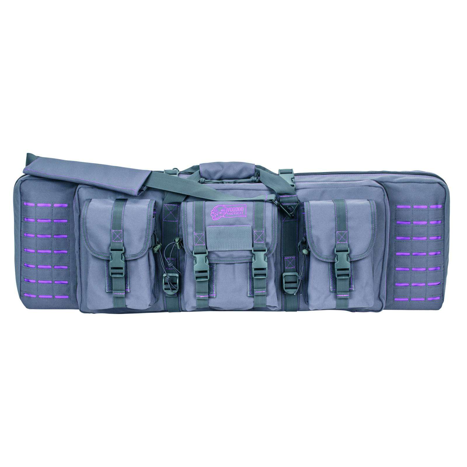 VOODOO TACTICAL 36" PADDED WEAPONS CASE WITH DIE CUT MOLLE (GRAY WITH PINK) - Voodoo Tactical