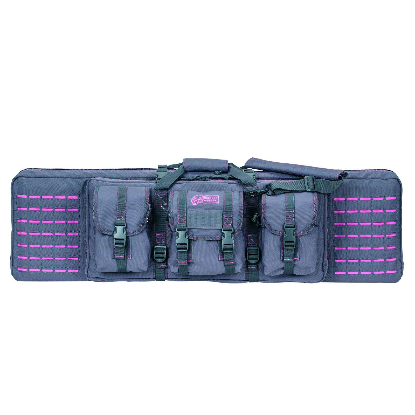 VOODOO TACTICAL 42" PADDED WEAPONS CASE WITH DIE CUT MOLLE (GRAY WITH PINK) - Voodoo Tactical