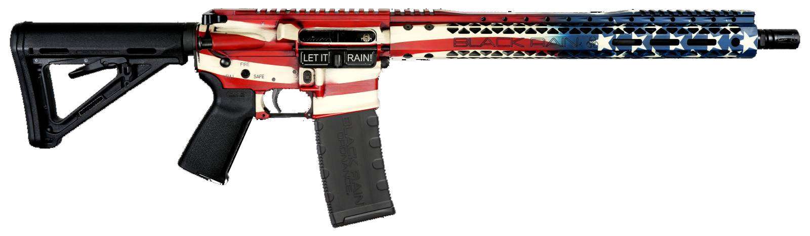 BLACK RAIN PATRIOT RIA 5.56 16IN BBL 12IN MLOK HG WE THE PEOPLE AMERICAN FLAG 30RD MAG - Black Rain