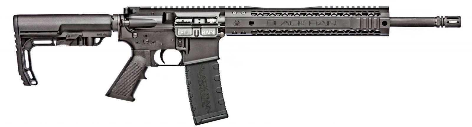 BLACK RAIN SPEC15 HGA 5.56 12.5IN BBL BLACK ANODIZED 12IN MLOK HYBRID RAIL 30RD MAG SBA3 BRACE - Black Rain