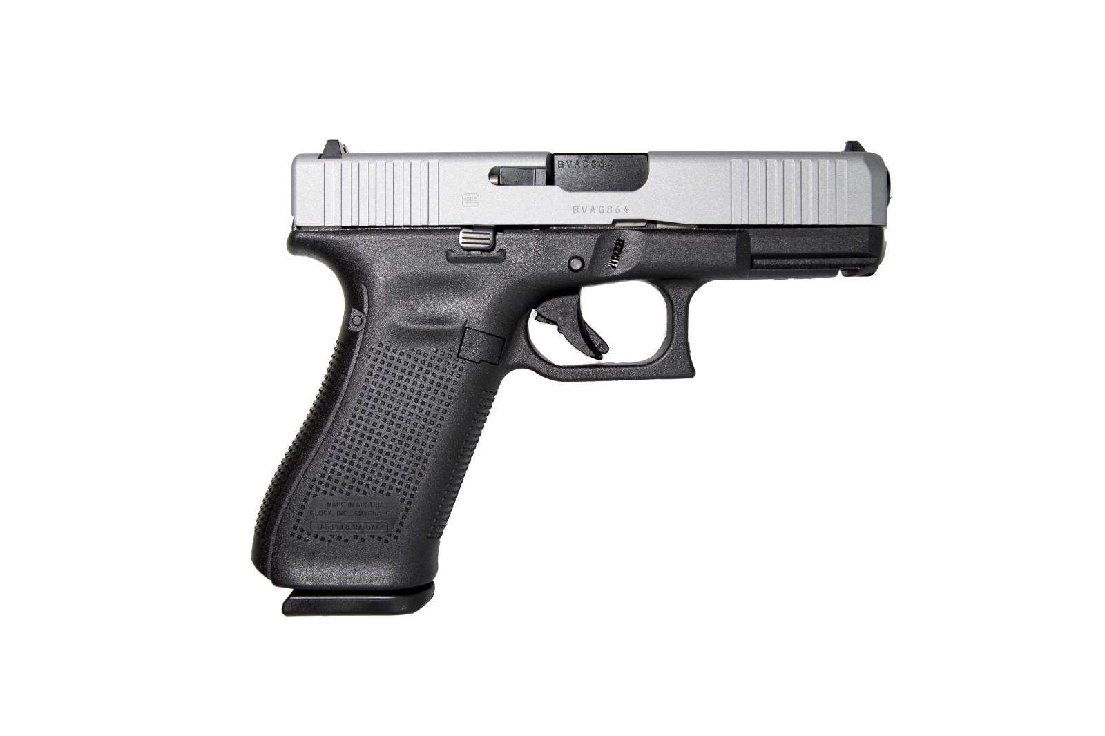 GLOCK 45 G45 GEN 5 HGA 9MM 4.0 IN BBL BLACK 5LB 3 17RD MAGS CERAKOTE SILVER TITANIUM SLIDE - Glock