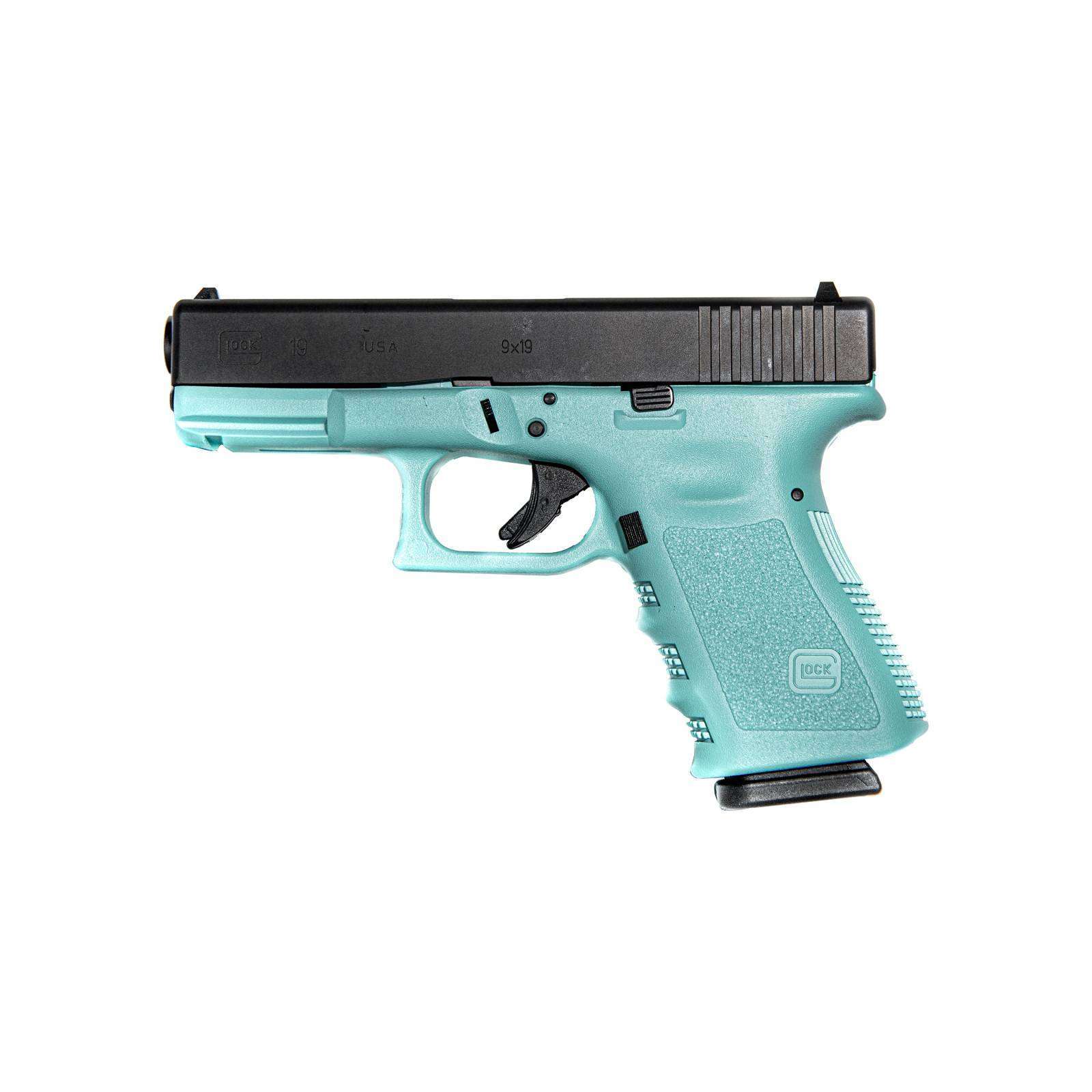 GLOCK 19 G19 GEN 5 HGA 9MM 4.0 IN BBL FS 5LB 3 15RD MAGS ROBIN EGG BLUE CERAKOTE FRAME - Glock