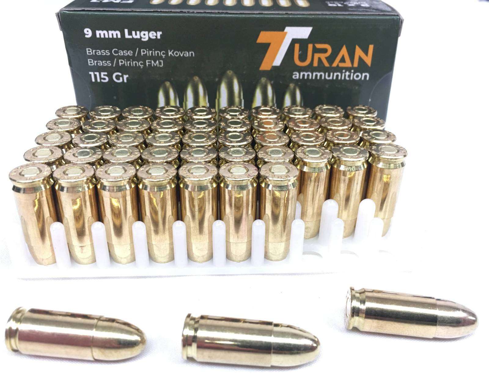 TURAN AMMUNITION 9MM 115GR FMJ 50RD (20 BOX CASE) - 