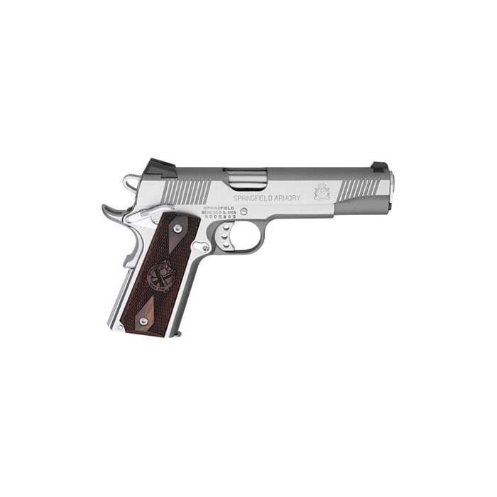 Springfield Armory Px9151l 1911 Loaded 45 Acp 5 71 Stainless Steel Crossed Cannon Cocobolo
