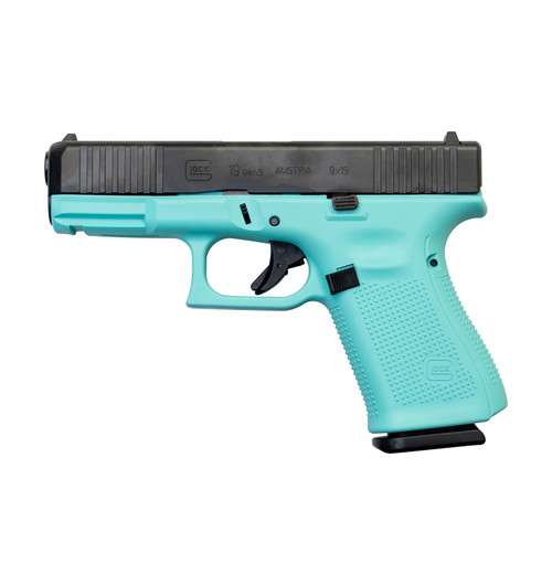 GLOCK 19 G19 HGA 9MM 4.0IN BBL 5LB FS 2 15RD MAGS ROBIN EGG BLUE CERAKOTE FRAME - Glock