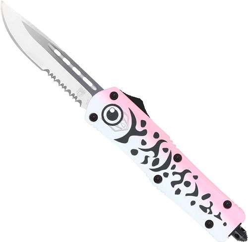 COBRATEC MEDIUM FS3 OTF PINK LURE 3" DROP POINT SERRATED SS - 