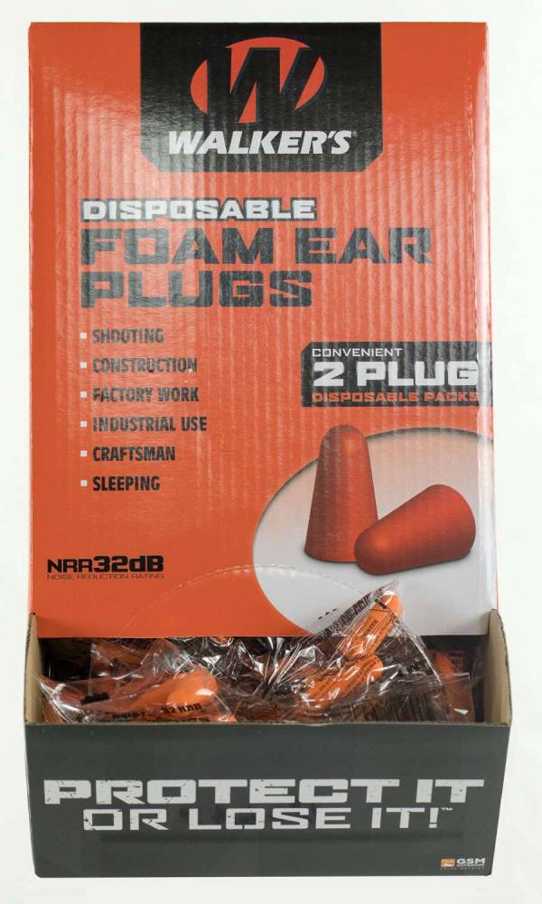 Walkers GWPFP200BX Ear Plugs Counter Display Foam 32 dB Orange 100 Pair MAD Partners Inc