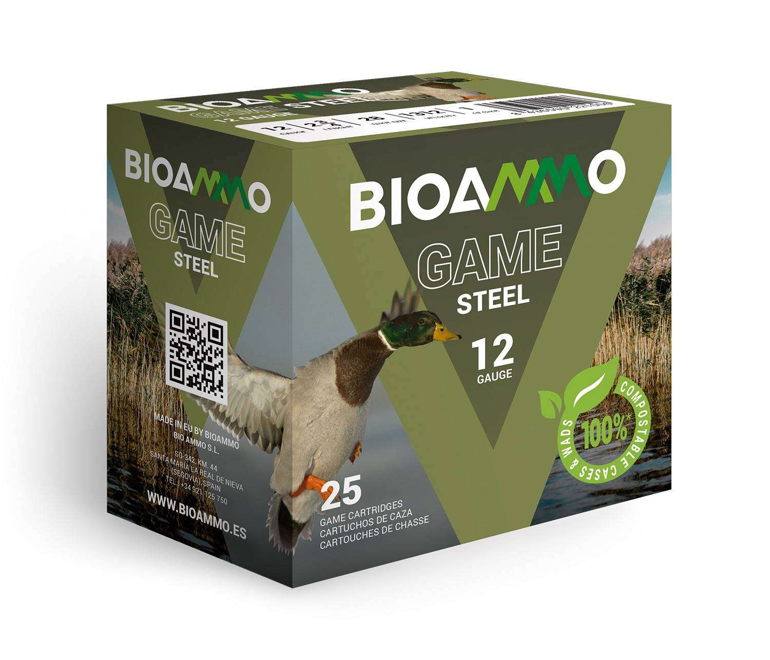 BIOAMMO WATERFOWL AMO 12GA HB 1-1/16 OZ #4 STEEL 25RD (10 BOX CASE) - Bioammo