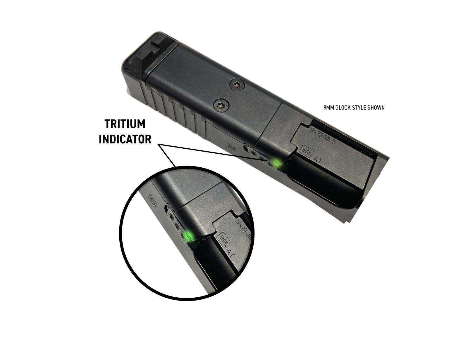 ATI TRITIUM LOADED CHAMBER INDICATOR EXTRACTOR FOR 9MM GLOCK GEN 3-5 MODELS 17192634 & 45 ONLY - American Tactical Inc