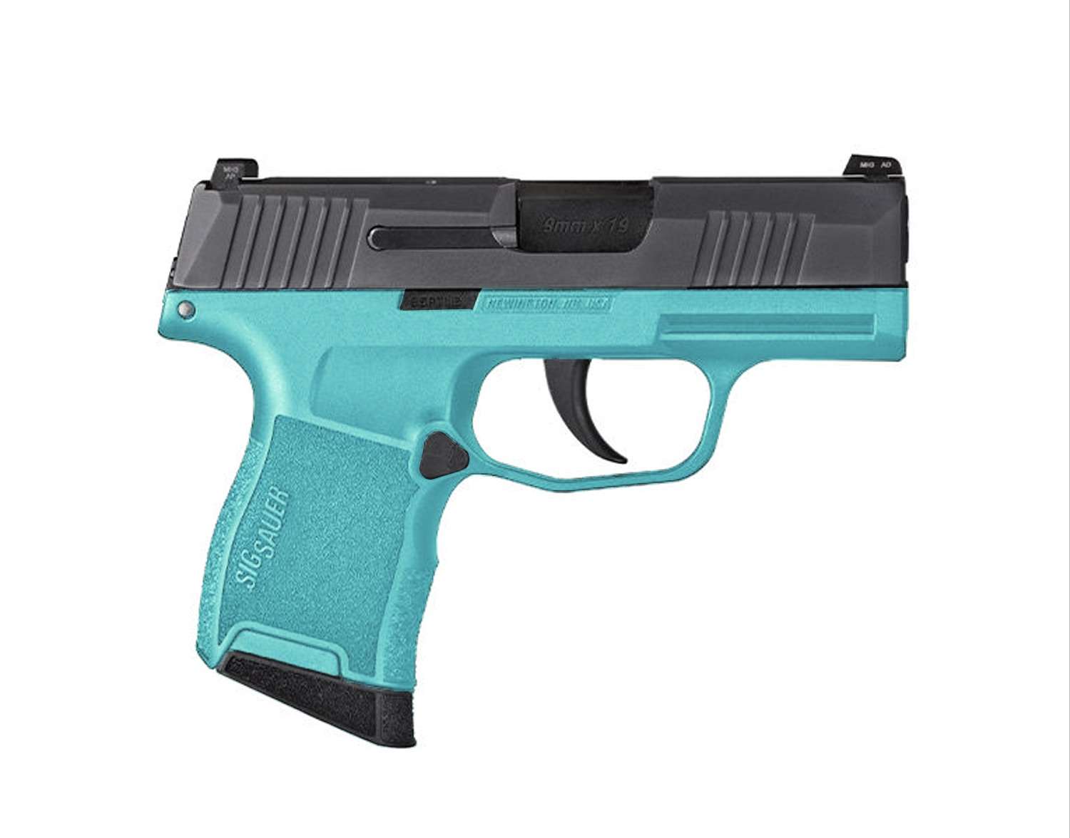 SIG SAUER P365 HGA 9MM 3.1IN BBL SF XRAY3 NS MOD CERAKOTE ROBINS EGG BLUE POLY GRIP 2-10RD MAGS - Sig Sauer