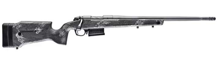 Bergara Rifles B14SM759 B-14 Crest 6.5 PRC 3+1, Sniper Gray Cerakote Fluted Barrel/Rec, Monte Carlo Carbon Fiber with Black & Gray Splatter, Omni Muzzle Brake