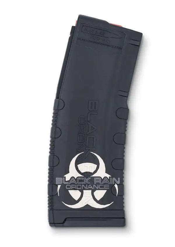 BLACK RAIN LASER ETCHED MAGAZINES 30RD BLACK RAIN LOGO 2
