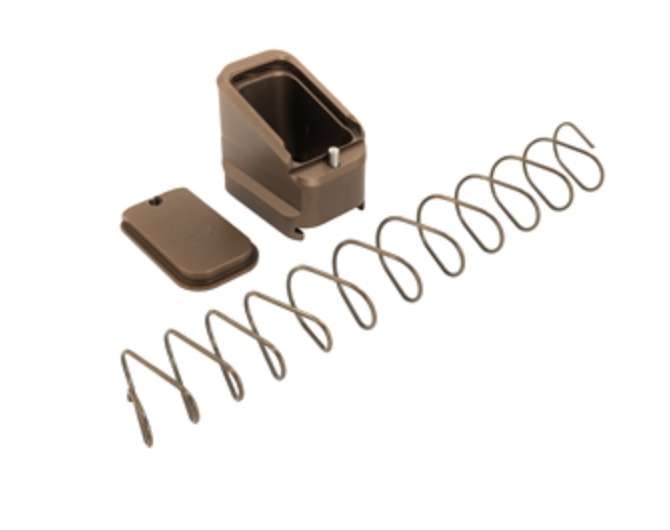 SHIELD ARMS MAG EXTENSION +5/4 MUD BROWN FITS CZ P10S MAGS - Shield Arms