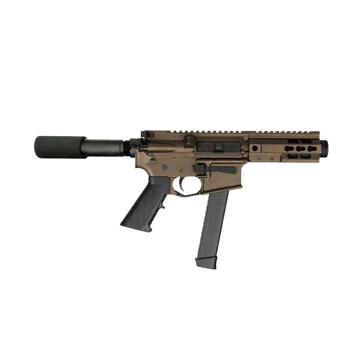 BRIGADE MFG BM-9 HGA 9MM 5.5IN BBL 5IN U-RAIL FORGED BURNT BRONZE PADDED BUFFER TUBE 33RD MINI CAN - Brigade Firearms