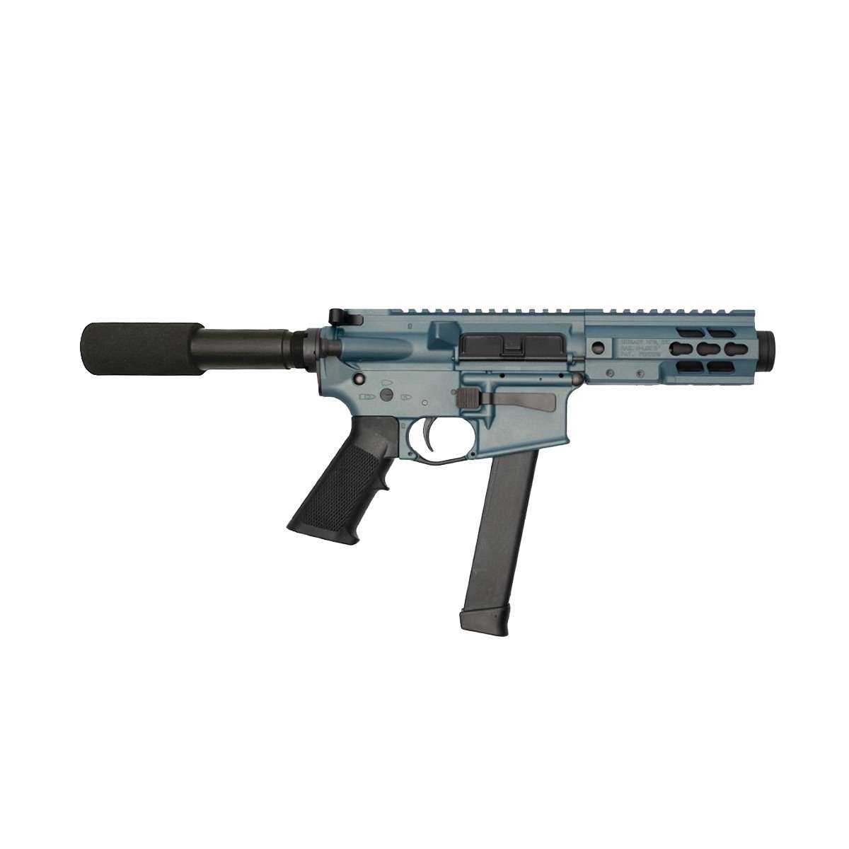 BRIGADE MFG BM-9 HGA 9MM 5.5IN BBL 5IN U-RAIL FORGED BLUE TITANIUM PADDED BUFFER TUBE 33RD MINI CAN - Brigade Firearms