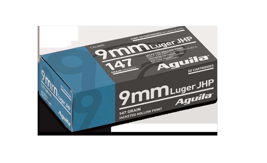 AGUILA AMO 9MM LUGER 147GR JHP 50RD (10 BOXES PER CASE) - Aguila