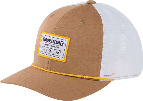 BROWNING CAP MASON 110 MESH BACK REC PATCH W/ROPE TAN* - Browning