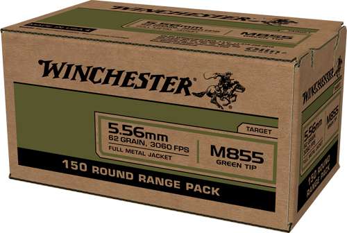 WINCHESTER USA 5.56X45 CASE LOT 600RD 62GR GREEN TIP - 