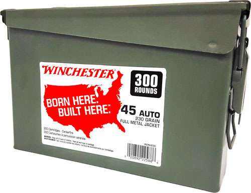 WINCHESTER 45 ACP (CASE OF 2) AMMO CAN 2/300RD 230GR FMJ RN - 