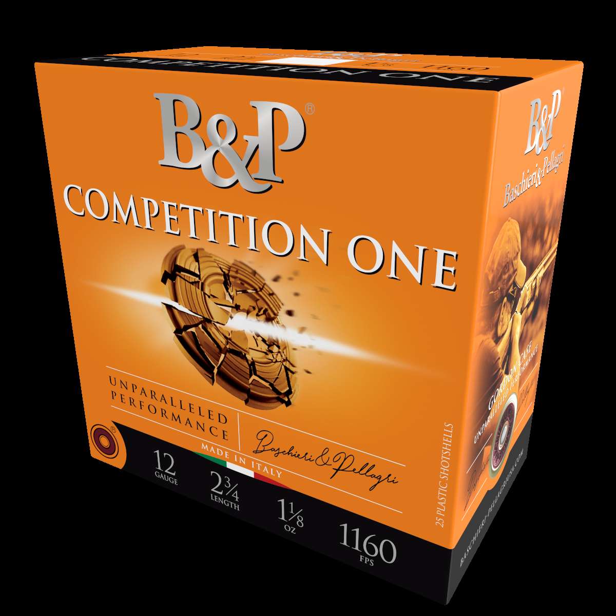 B&P COMPETITION 1 AMO 12GA 2 3/4" 1 1/8OZ # 8 1160FPS 25RD (10 BOX CASE) - Baschiere & Pellagri Usa Inc.