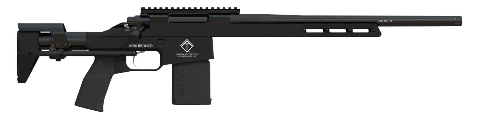 BLACK CREEK MRX BRONCO RIB BOLT ACTION 300BLK 16IN BBL 1:8 MODULAR CHASSIS PDS STK 10RD BLACK - 