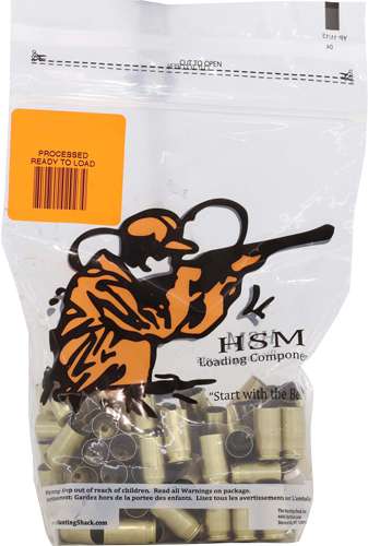 HSM BRASS 9MM ONCE FIRED UNPRIMED 100 COUNT - 