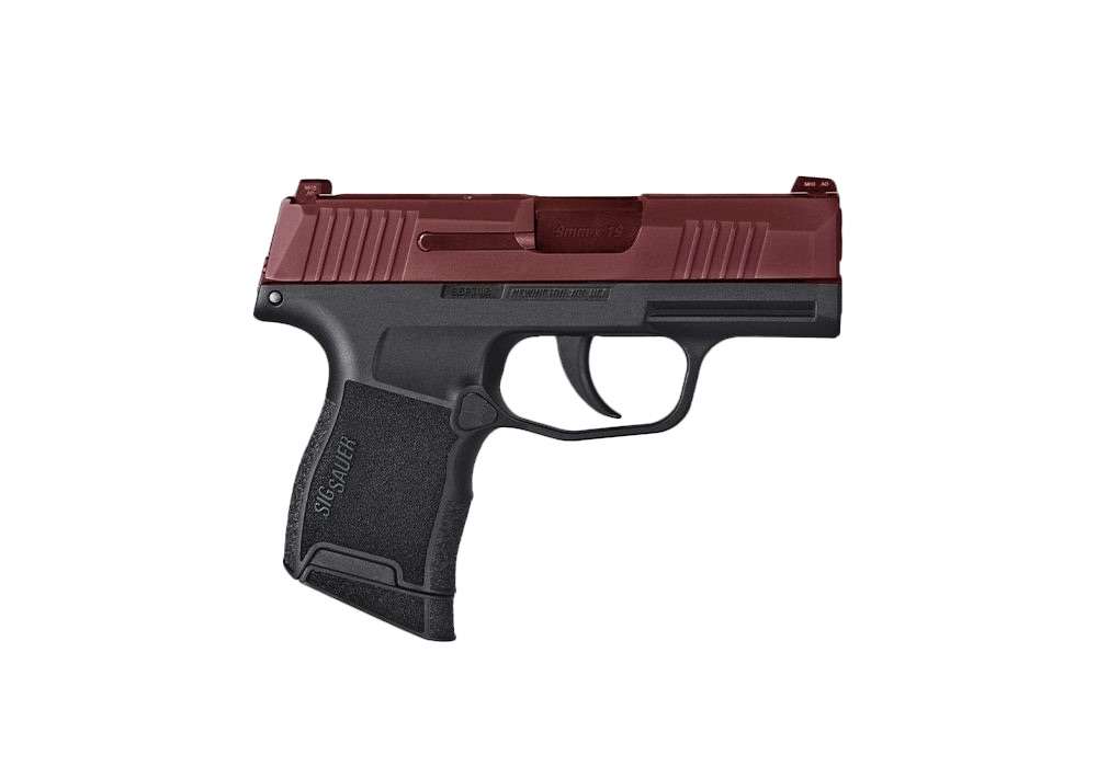 SIG SAUER P365 HGA 9MM 3.1IN BBL SF XRAY3 NS MOD CERAKOTE WILD CHERRY SLIDE BLACK POLY GRIP 2-10RD - Sig Sauer