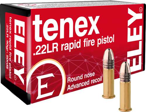 ELEY TENEX RAPID FIRE PISTOL .22LR 40GR. ROUND NOSE 50-PACK - Eley