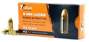 TURAN 9MM 115GR FMJ BRASS CASE R&P 1000RD - 