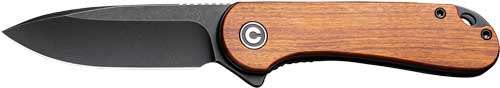 CIVIVI KNIFE ELEMENTUM 2.96" WOOD/BLACK STNWSH D2 LNR LOCK - 