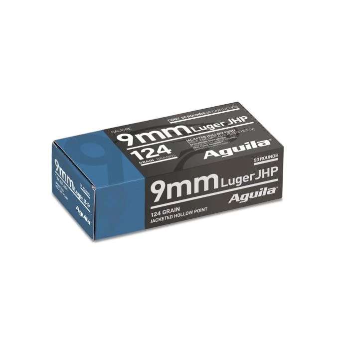 Aguila Ammunition 9mm Luger Handgun Ammo - 124 Grain | JHP | 500rd Case - Aguila