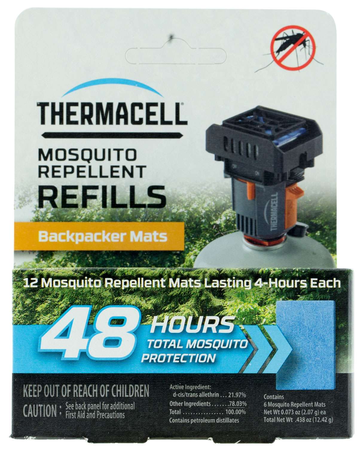 Thermacell M48 Backpack Mosquito Repeller Refill Odorless 12 Mats