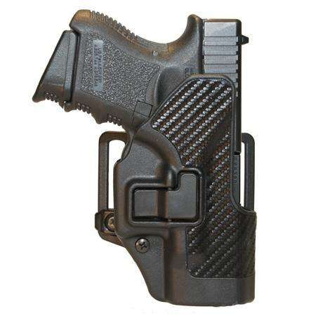 BLACKHAWK HOLSTER SERPA CQC GLOCK 29/30/39RH CARBON FIBER BLACK W/BL & PADDLE - Blackhawk