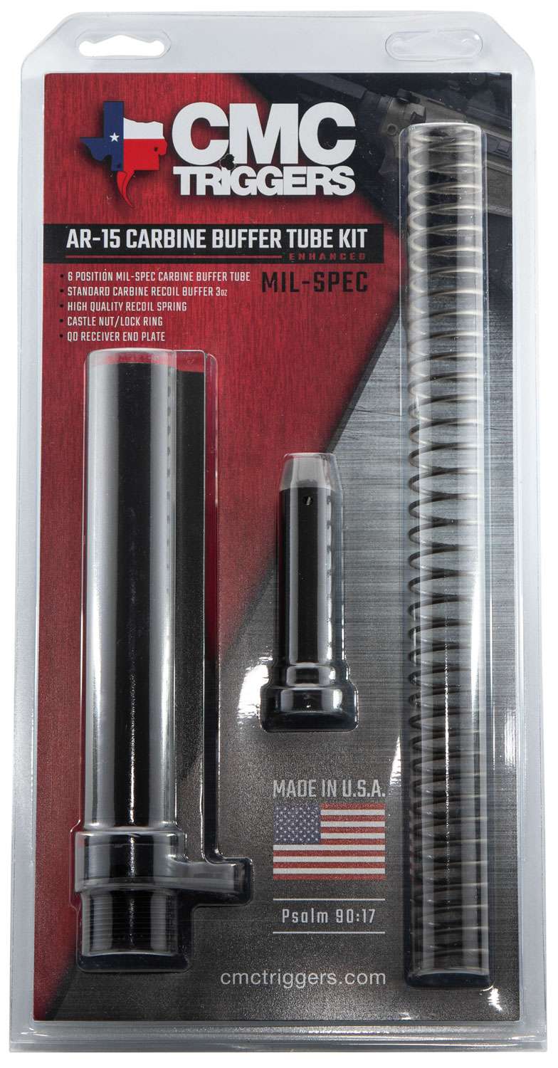 CMC Triggers 81626 Carbine Buffer Tube Kit MilSpec 6 Position AR15 Black Anodized 7075T6