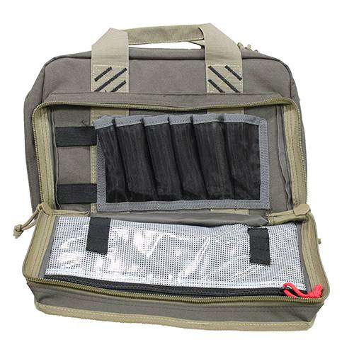 G*Outdoors GPS1310PCRK Quad Pistol Range Bag 4 Handguns Rifle Green w