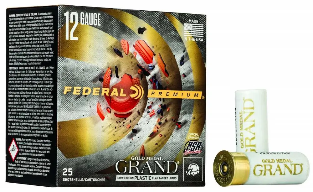 Federal GMT11575 Premium Gold Medal Grand Plastic 12 Gauge 2.75" 1 1/8 oz 7.5 Shot 25 Bx/ 10 Cs - Federal