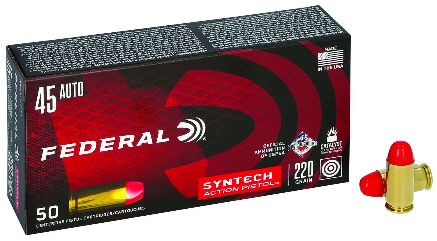 Federal Ae45sjap1 American Eagle 45 Acp 220 Gr Total Syntech Jacket 