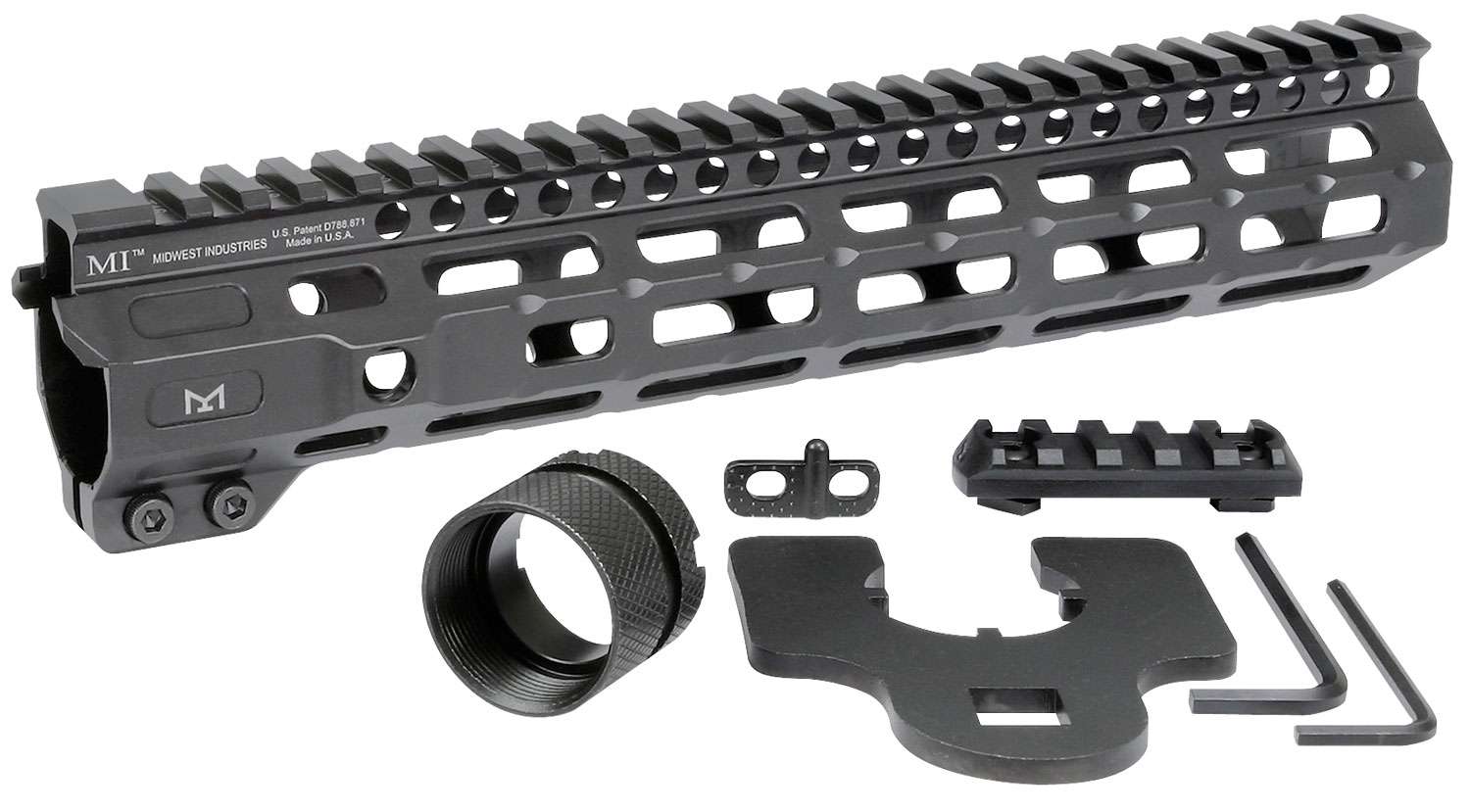 Midwest Industries MICRM105 Combat AR 15 Black Hardcoat Anodized