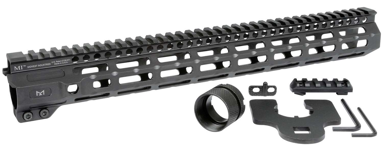 MIDWEST INDUSTRIES INC MICRM15 M Series AR 15 6061 Aluminum Black Hard 