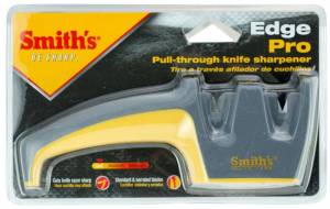 Smith’s 50005 Edge Pro Compact Electric Knife Sharpener - Yellow & Grey -  Straight Edge 2 Stage Sharpener - Electric & Manual Sharpening - Blade  Guide