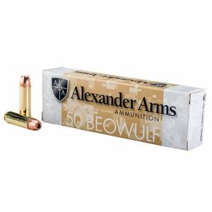 Alexander Arms AB350XTPBOX Rifle Ammo  50 Beowulf 350 gr Hornady XTP Hollow Point 20 Bx/ 10 Cs