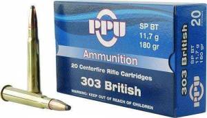 PPU PP303S2 Standard Rifle  303 British 180 gr Soft Point (SP) 20 Bx/ 10 Cs
