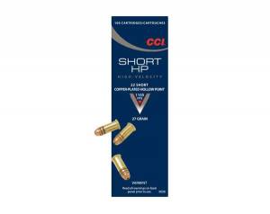 CCI 0028 Varmint  22 Short 27 gr Copper Plated Hollow Point (CPHP) 100 Bx/ 50 Cs