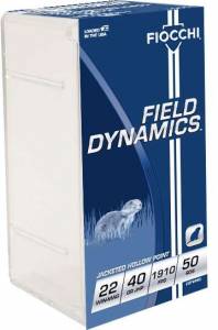 Fiocchi 22FWMB Shooting Dynamics Hunting 22 Mag 40 gr Jacketed Hollow Point (JHP) 50 Bx/ 40 Cs