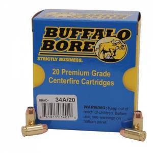 Buffalo Bore Ammunition 34A/20 Pistol  9x18 Makarov +P 95 gr Jacketed Hollow Point (JHP) 20 Bx/ 12 Cs
